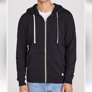 NWT Marine Layer Afternoon Men's Hoodie Black Size Large Full Zip Ethically Made
